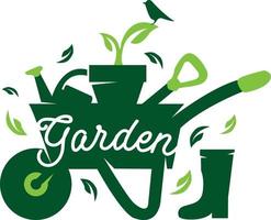 illustratie van een tuin kar geschikt voor een tuin bedrijf logo vector