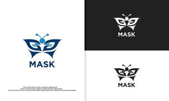 logo illustratie vector grafisch van vlinder gecombineerd met masker, fit voor schoonheid bedrijven, enz.