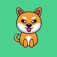 vector illustratie van schattig shiba hond dier premie