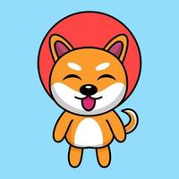 vector illustratie van schattig shiba hond dier premie