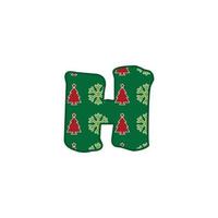 eerste Kerstmis brief h logo ontwerpen. het zullen worden geschikt voor welke bedrijf of merk naam begin die brief. vector