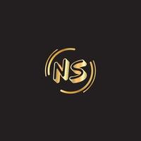 NS tekst logo vector