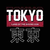 tokyo de land- van de stijgende lijn zon typografie t overhemd ontwerp vector