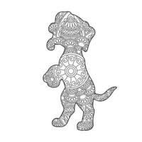 hond mandala kleur bladzijde voor volwassenen bloemen dier kleur boek geïsoleerd Aan wit achtergrond anti stress kleur bladzijde vector illustratie