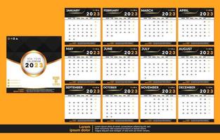 zwart en goud formeel kalender sjabloon vector