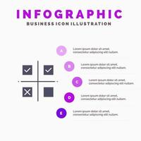 bedrijf beheer prioriteiten Product productie solide icoon infographics 5 stappen presentatie achtergrond vector