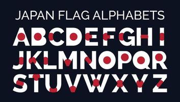 Japan vlag alfabetten brieven een naar z creatief ontwerp logos vector