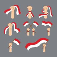 hand- Holding Indonesisch vlag illustratie vector