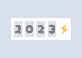 gelukkig nieuw jaar 2023 illustratie ontwerp met pastel blauw achtergrond vector