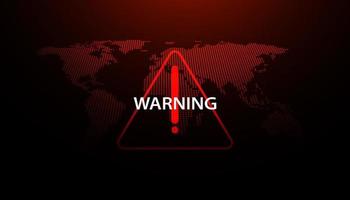 abstract rood waarschuwing symbool Aan wereld kaart achtergrond voor waarschuwing ramp of cyber verdediging bedreiging globaal opwarming crisis of oorlog vector