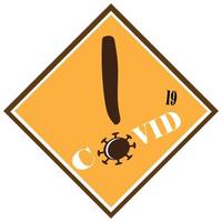 grafisch poster voor coronavirus bescherming. geel teken Aan de wit achtergrond. vector illustratie. sociaal afstand nemen en infectie risico vermindering concept