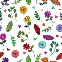 bloemen naadloos patroon met kleurrijk bloem en blad. vector illustratie ontwerp