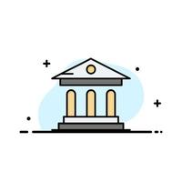 Universiteit bank campus rechtbank bedrijf logo sjabloon vlak kleur vector