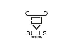 brief j logo, stier embleem, hoofd stier logo, monogram logo ontwerp sjabloon element vector