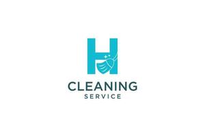 brief h voor schoonmaak schoon onderhoud onderhoud voor auto detaillering, huizen logo icoon vector sjabloon.