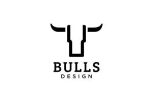 brief u logo, stier embleem, hoofd stier logo, monogram logo ontwerp sjabloon element vector