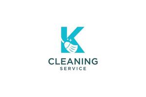 brief k voor schoonmaak schoon onderhoud onderhoud voor auto detaillering, huizen logo icoon vector sjabloon.