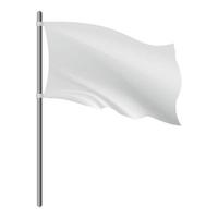 leeg wit vlag ontwikkelen in de wind mockup vector