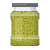 groen erwt glas pot vector