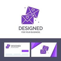 creatief bedrijf kaart en logo sjabloon e-mail liefde bril bruiloft vector illustratie