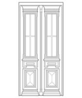 oud deur lijn vector kunst. oud deur geïsoleerd Aan wit achtergrond. oud deur in lijn kunst stijl vector. voor kleur boek