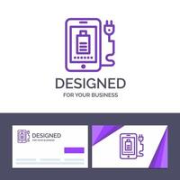 creatief bedrijf kaart en logo sjabloon mobiel in rekening brengen vol plug vector illustratie