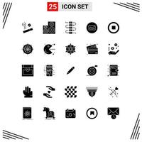 solide glyph pak van 25 universeel symbolen van hou op media muziek- ui foto bewerkbare vector ontwerp elementen