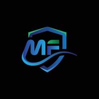 mf monogram brief logo ontwerp vector