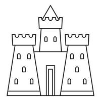 kasteel toren icoon, schets stijl vector