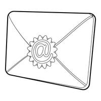 envelop met e-mail teken icoon, isometrische 3d stijl vector