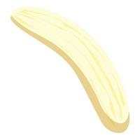 voor de helft banaan icoon tekenfilm vector. biologisch fruit vector