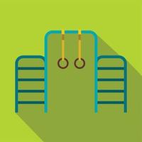 gymnastiek ringen en ladder icoon, vlak stijl vector