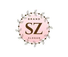 eerste sz vrouwelijk logo. bruikbaar voor natuur, salon, spa, kunstmatig en schoonheid logo's. vlak vector logo ontwerp sjabloon element.