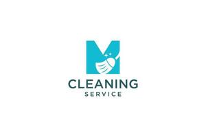 brief m voor schoonmaak schoon onderhoud onderhoud voor auto detaillering, huizen logo icoon vector sjabloon.