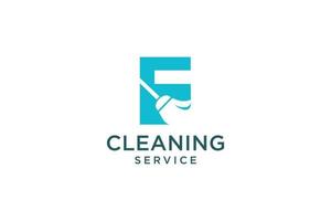 brief f voor schoonmaak schoon onderhoud onderhoud voor auto detaillering, huizen logo icoon vector sjabloon.