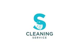 brief s voor schoonmaak schoon onderhoud onderhoud voor auto detaillering, huizen logo icoon vector sjabloon.