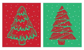 kerstboom handgetekende illustraties. vector. vector