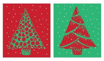 kerstboom handgetekende illustraties. vector. vector