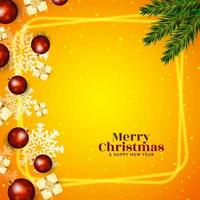 vrolijk Kerstmis festival geel elegant achtergrond ontwerp vector