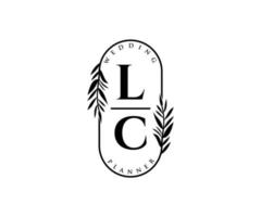 lc initialen brief bruiloft monogram logos verzameling, hand- getrokken modern minimalistisch en bloemen Sjablonen voor uitnodiging kaarten, opslaan de datum, elegant identiteit voor restaurant, boetiek, cafe in vector