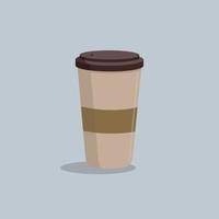 papier kop van koffie illustratie in vlak vector ontwerp