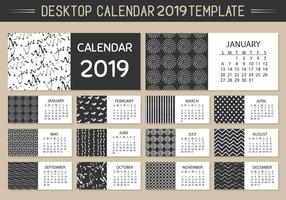 Maandelijkse Desktop Kalender 2018 Vector Sjabloon