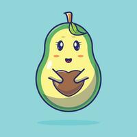 een gemakkelijk tekenfilm illustratie van een mooi vrouw avocado. fantasie fruit concept. vector
