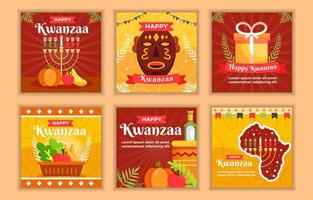 sociaal media reeks voor kwanzaa vector