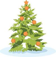 Kerstmis boom in decoraties. vector illustratie