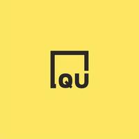 qu eerste monogram logo met plein stijl ontwerp vector