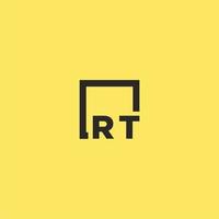 rt eerste monogram logo met plein stijl ontwerp vector