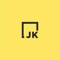 jk eerste monogram logo met plein stijl ontwerp vector