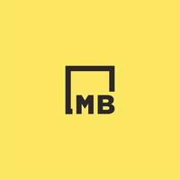 mb eerste monogram logo met plein stijl ontwerp vector