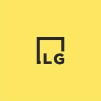 lg eerste monogram logo met plein stijl ontwerp vector